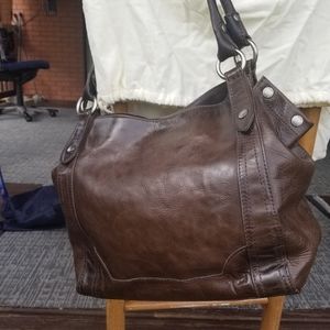 🐎 Frye 👢dark Brown leather big handbag